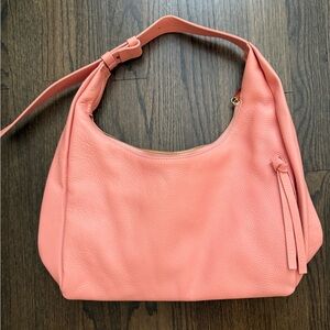 Elegant Pink Leather Hobo Bag